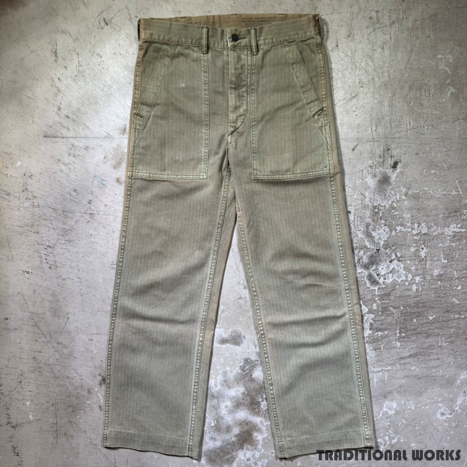 RRL ダブルアールエル 13スターボタン HBTベイカーパンツ 13スターボタン ヘリンボーン ミリタリー ベイカーパンツ | ブランド