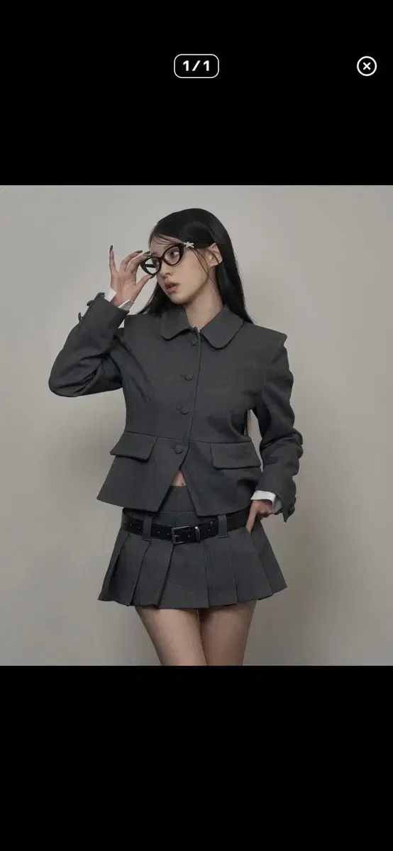 カーキポイント ブラック プリーツスカート ブラック