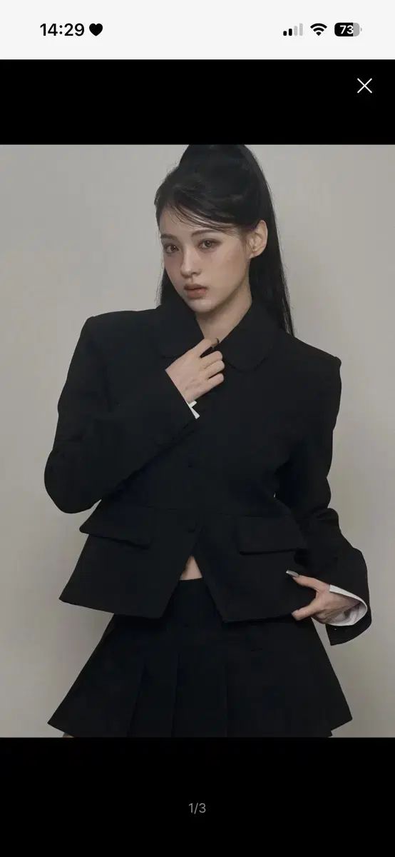 カーキポイント ブラック プリーツスカート ブラック GULLKHAN_COM