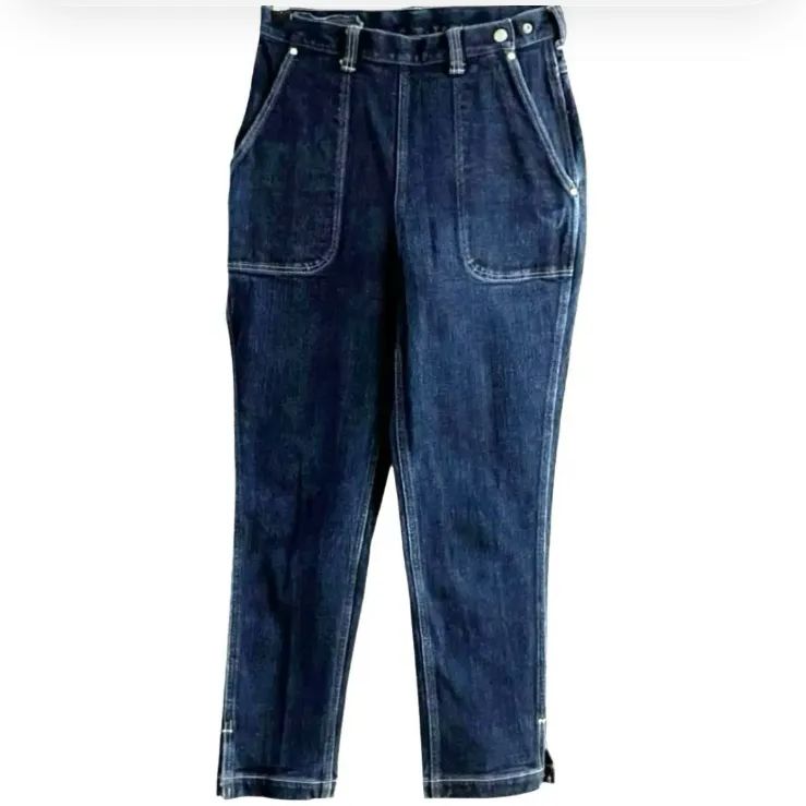 45R ツイードデニムストレッチの桃比女 インディゴ濃 デニム パンツ 2