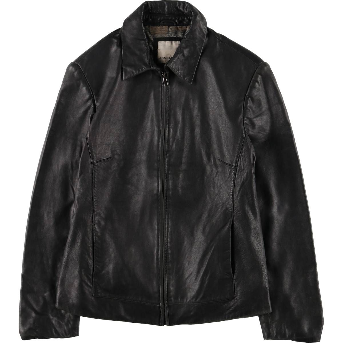 古着 アンクライン ANNE KLEIN ANNE KLEIN2 スイングトップタイプ レザーブルゾンジャケット レディースM相当 eaa587266