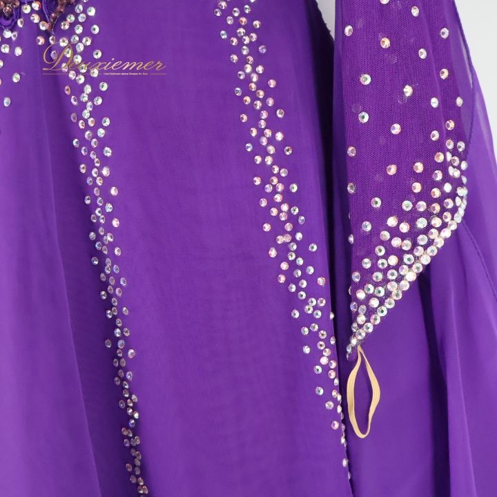 社交ダンス 衣装 白樺ドレス ドレス ワンピース ドレス 紫 フロート レース 感 上品 デモ 競技 パープル系 ラインストーン ゴージャス 濃い紫 パーティー ドレス 衣装 おしゃれ 発表会 ダンス衣装 競技用ダンス LLC-HASEGAWATOSO_COM