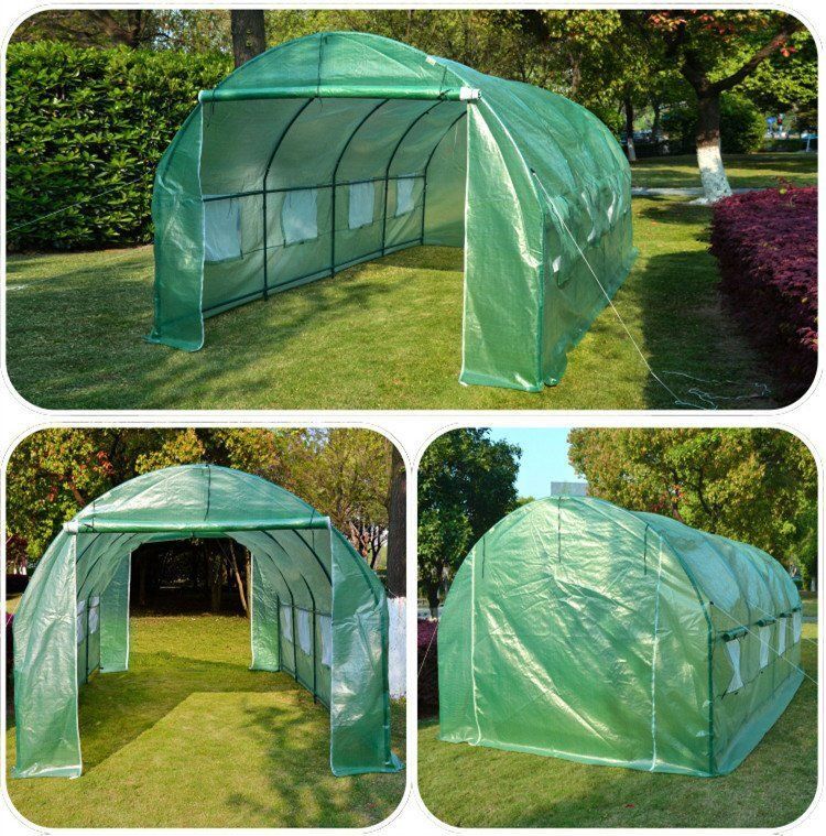 強力推薦 超強 中型いタイプ温室効果ハウス 植物保温園芸設備 プランテーション 栽培 資材置場 カーポート両門 6窓360x215x220cm