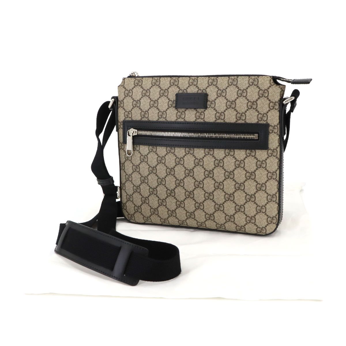 グッチ GUCCI GGスプリーム メッセンジャー ショルダー バッグ ベージュ ブラック 779865 Messenger Bag 90299375