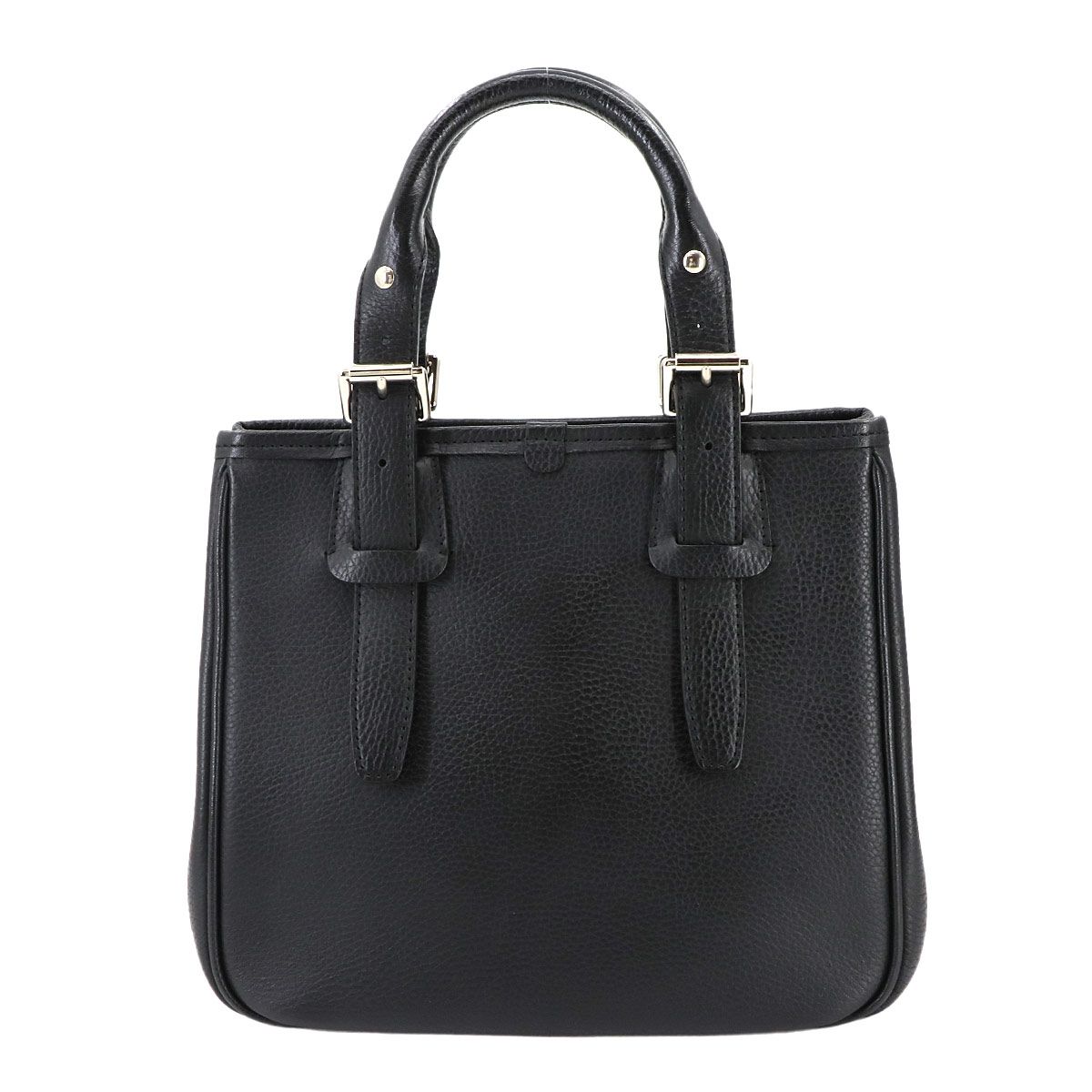 バーバリー BURBERRY ハンド バッグ レザー ブラック ノバチェック シルバー 金具 Hand Bag 90299683