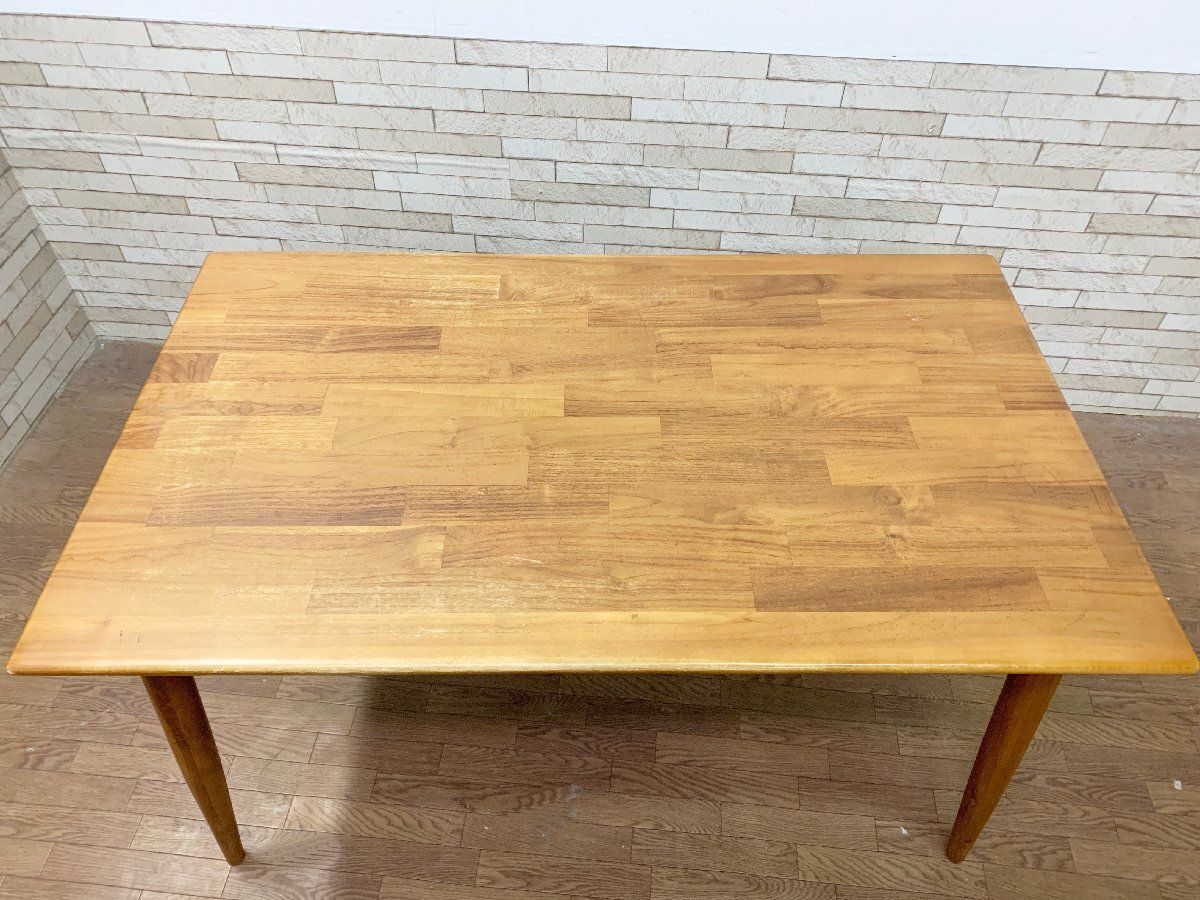 中古品 SCANTEAK スキャンティーク ダイニングテーブル 机 食卓机