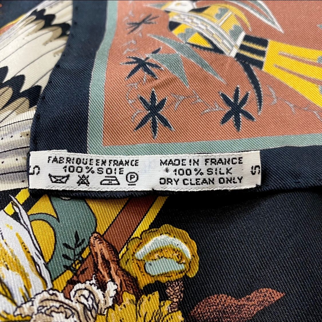 美品 エルメス カレ90 Kachinas シルクスカーフ カチナ インディアンの