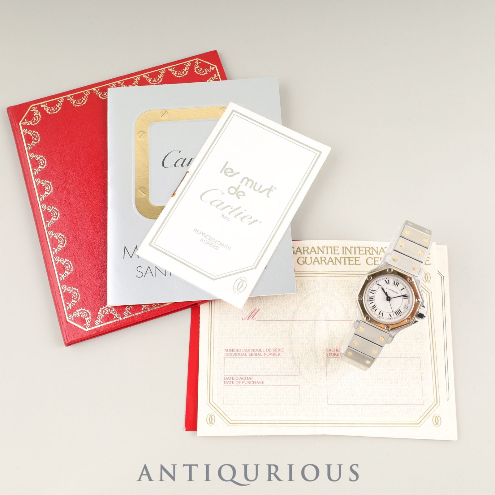 カルティエ サントス オクタゴン SM W2001683 187903 クォーツ Cal.87 SS YG SS YG アイボリーローマン文字盤 冊子 保証書 オーバーホール済み