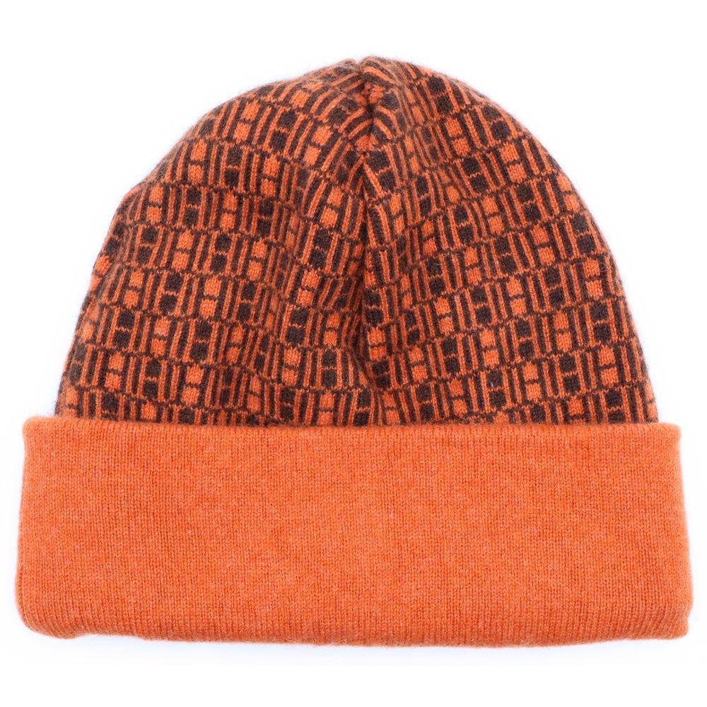 HERMES (エルメス) Hロゴ ニット帽 ニットキャップ 帽子 カシミヤ