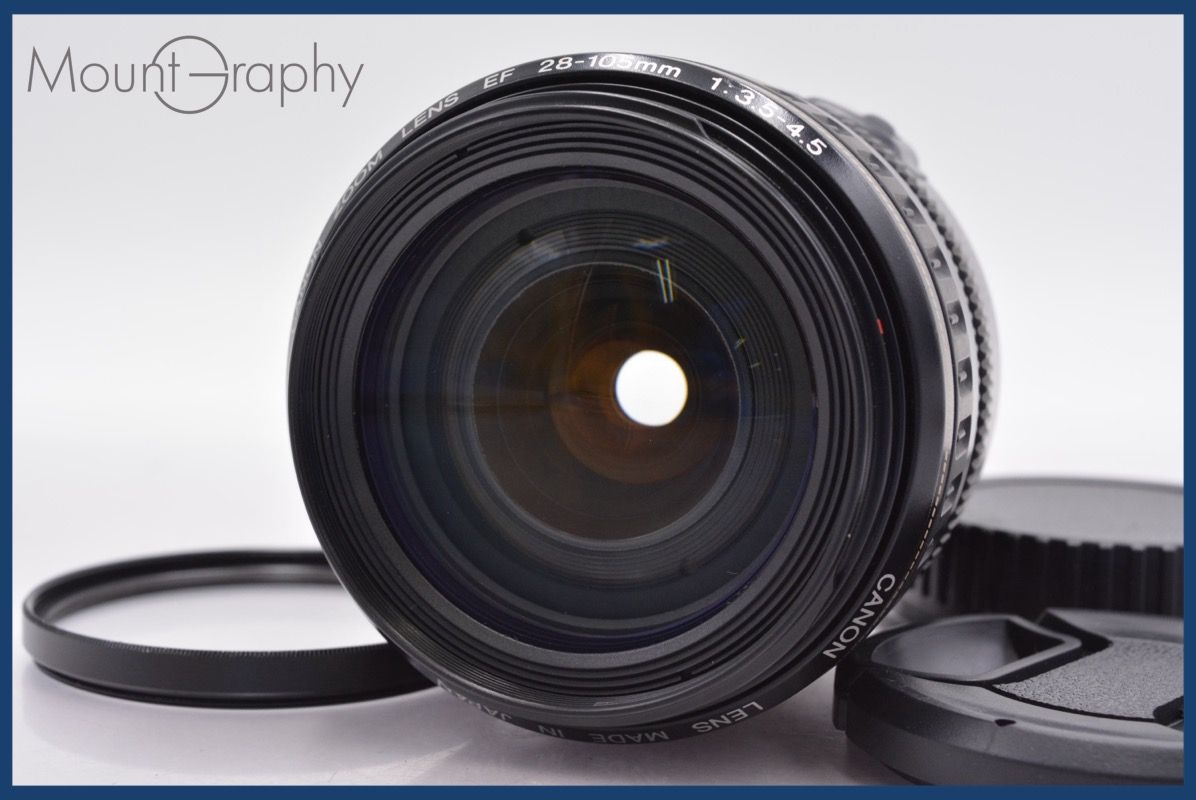 キヤノン Canon EF 28-105mm F3.5-4.5 USM 前後キャップ-レンズフィルター付 完動 同梱可 am972