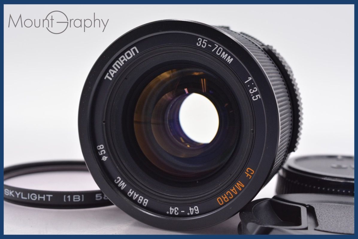 タムロン TAMRON 35-70mm F3.5 CF MACRO BBAR MC 前後キャップ-レンズフィルター付 オリンパスOM用 MF 完動 am975