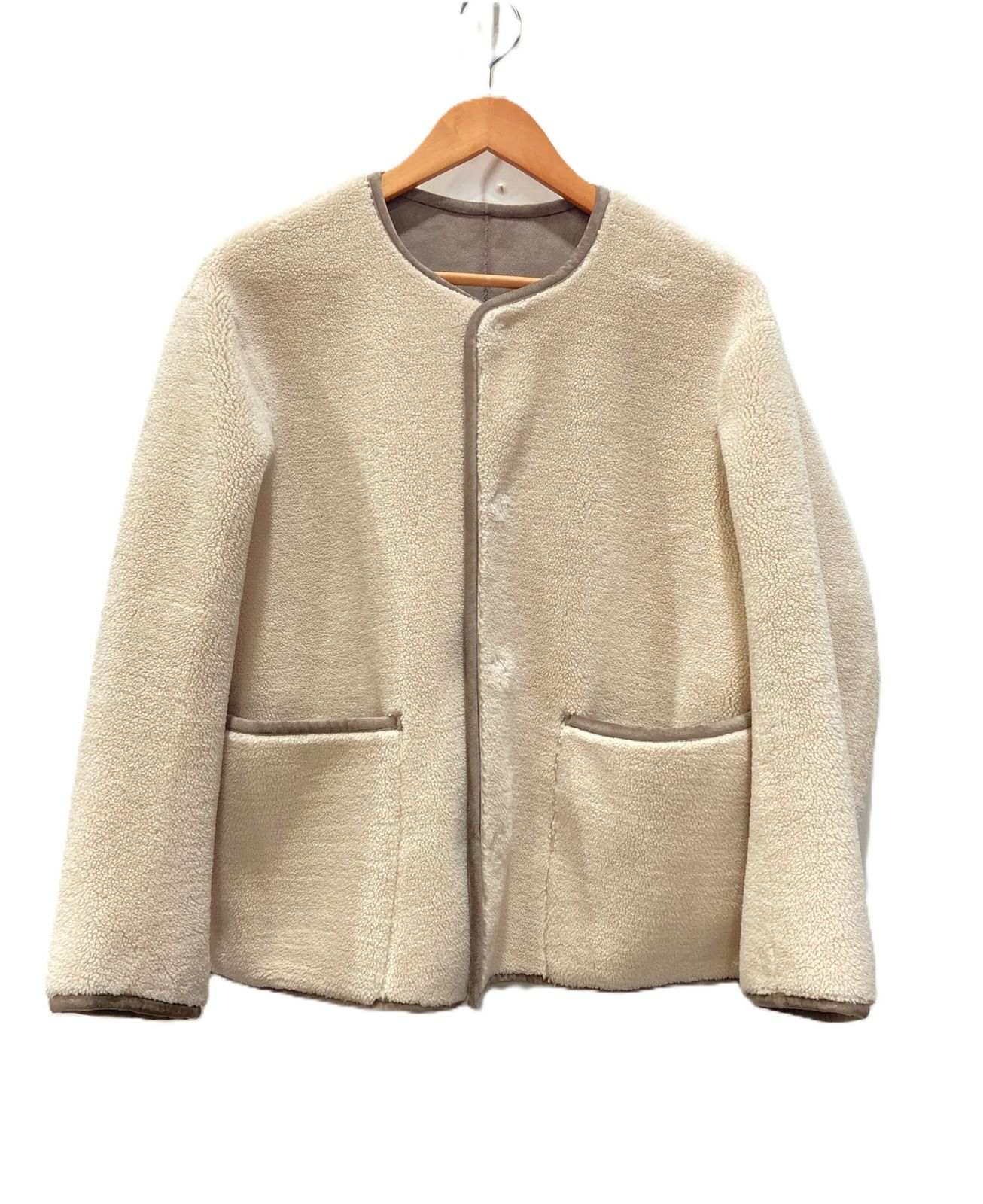 LE GLAZIK ルグラジック JL-8983 リバーシブル フェイクムートンジャケット ボアジャケット 36 モカ ベージュ