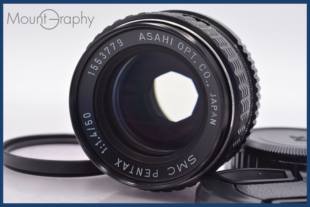 上 ペンタックス PENTAX SMC PENTAX 50mm F1.4 前後キャップ-レンズフィルター付 完動 同梱可 am989