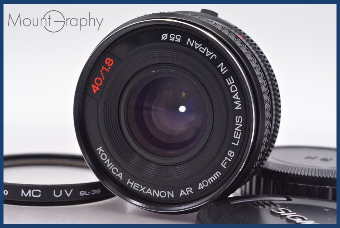コニカ KONICA HEXANON AR 40mm F1.8 前後キャップ-レンズフィルター付 完動 同梱可 am992