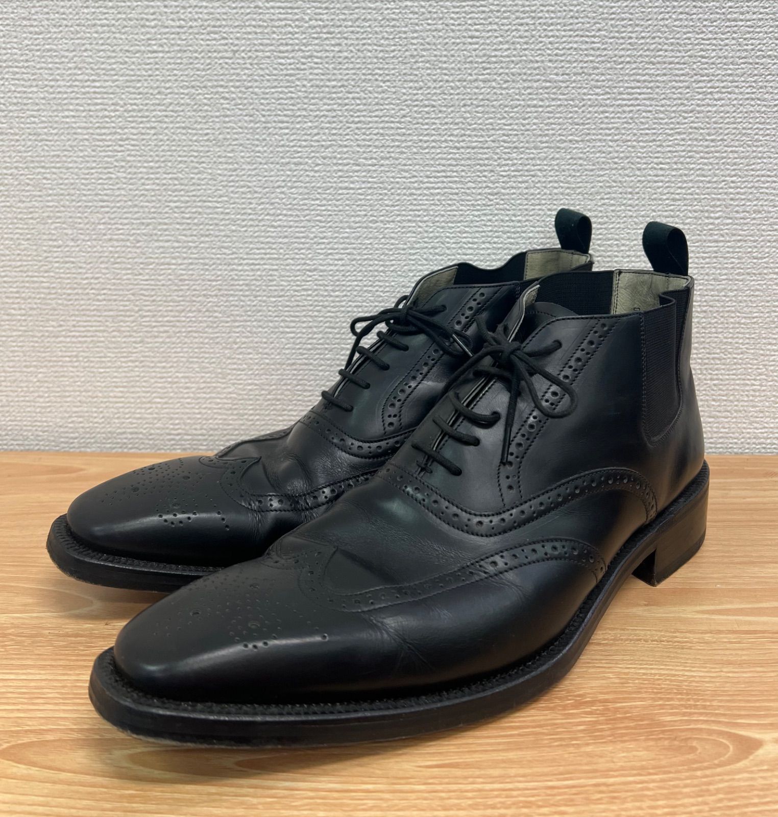 BURBERRY BLACK LABEL バーバリーブラックレーベル サイドゴアブーツ ウィングチップ