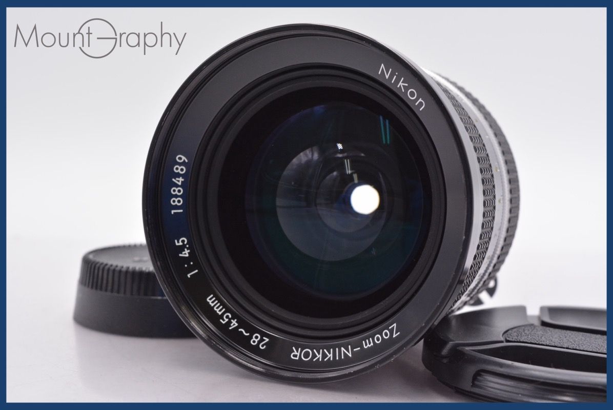 上 ニコン Nikon Zoom-NIKKOR 28-45mm F4.5 Ai 前後キャップ付 完動 同梱可 am1047