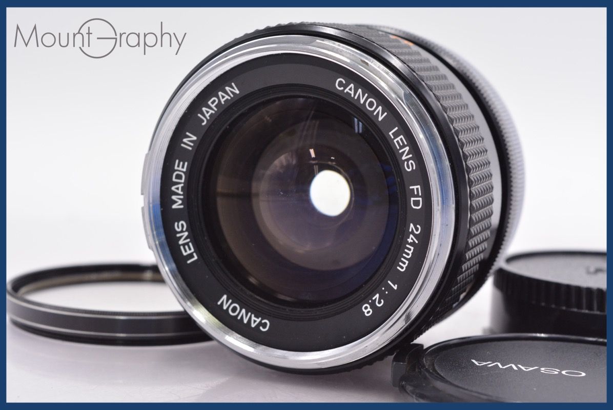 キヤノン Canon FD 24mm F2.8 前後キャップ-レンズフィルター付 完動 同梱可 am1053
