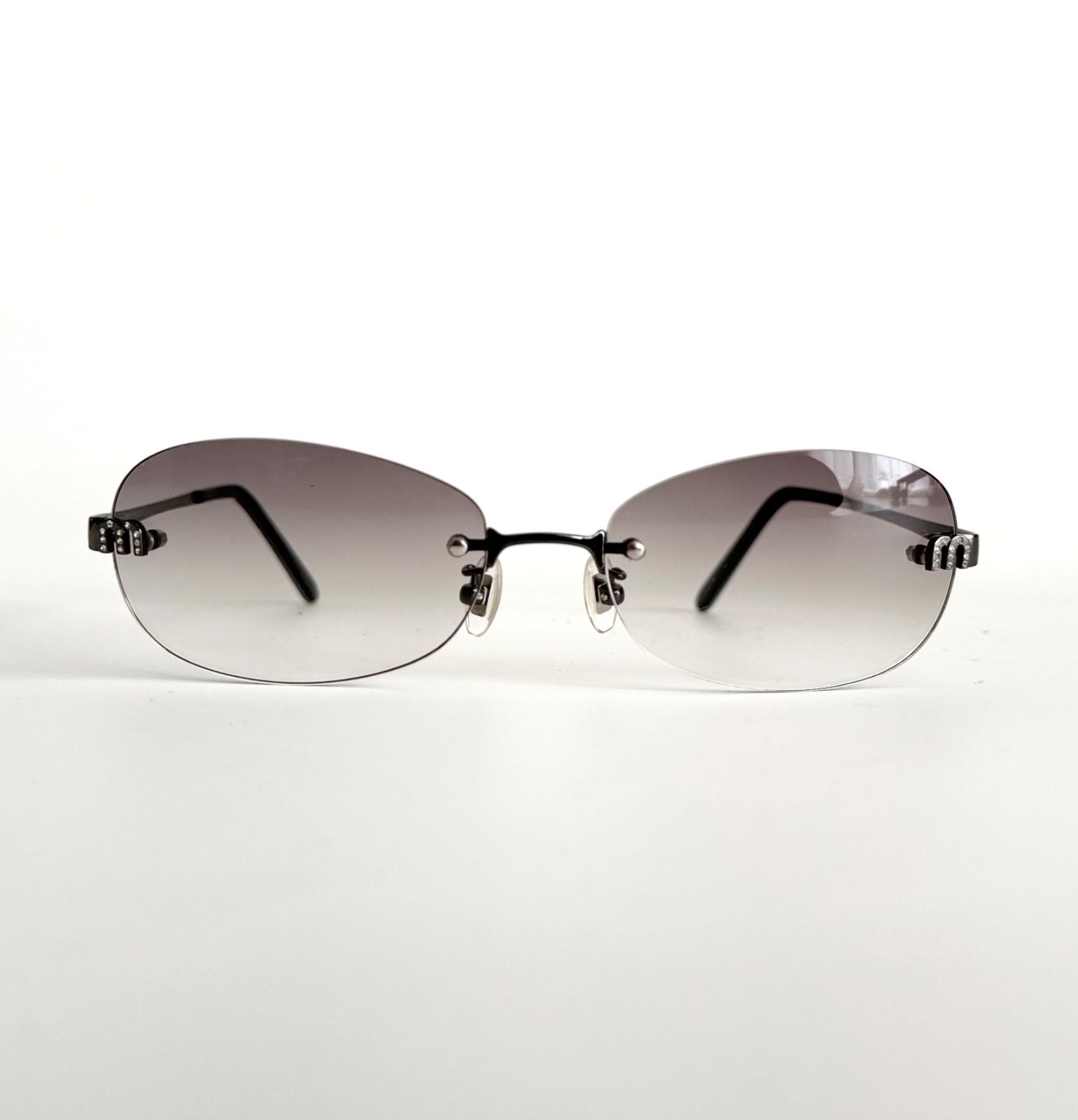 希少 miu miu サングラス アーカイブ リムレス ミラーレンズ MIU MIU - y2k miumiu リムレス サングラス SMUA50 ミラーレンズ