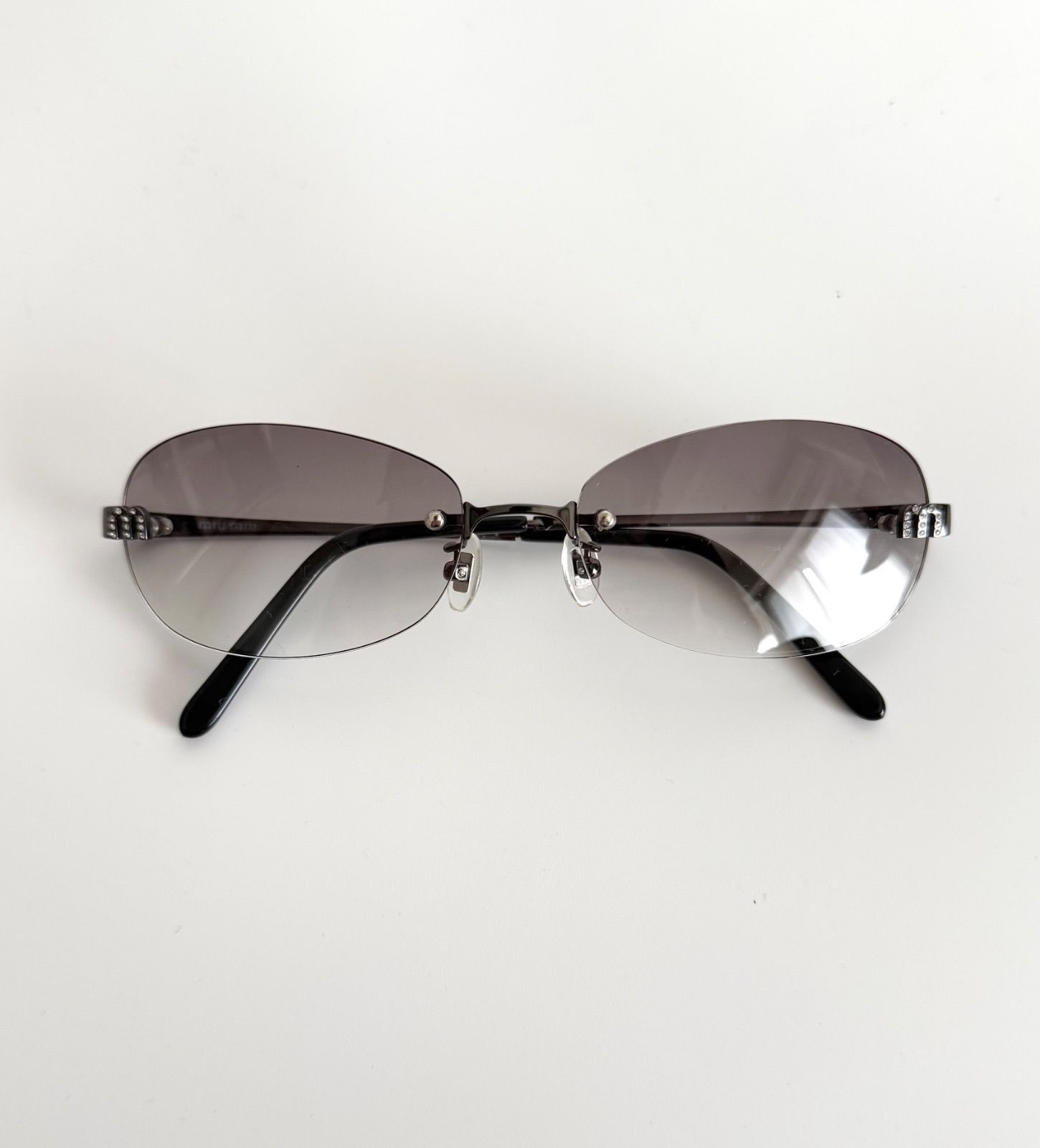 2000s MIU MIU RIMM LESS EYEWEAR ミュウミュウ archive アーカイブ 2000年 00s 眼鏡 サングラス アイウェア Mロゴ メンズレディース ユニセックス