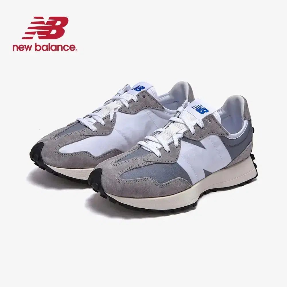 ニュー ンス メンズ 327 ロートップ スニーカー グレー ホワイト