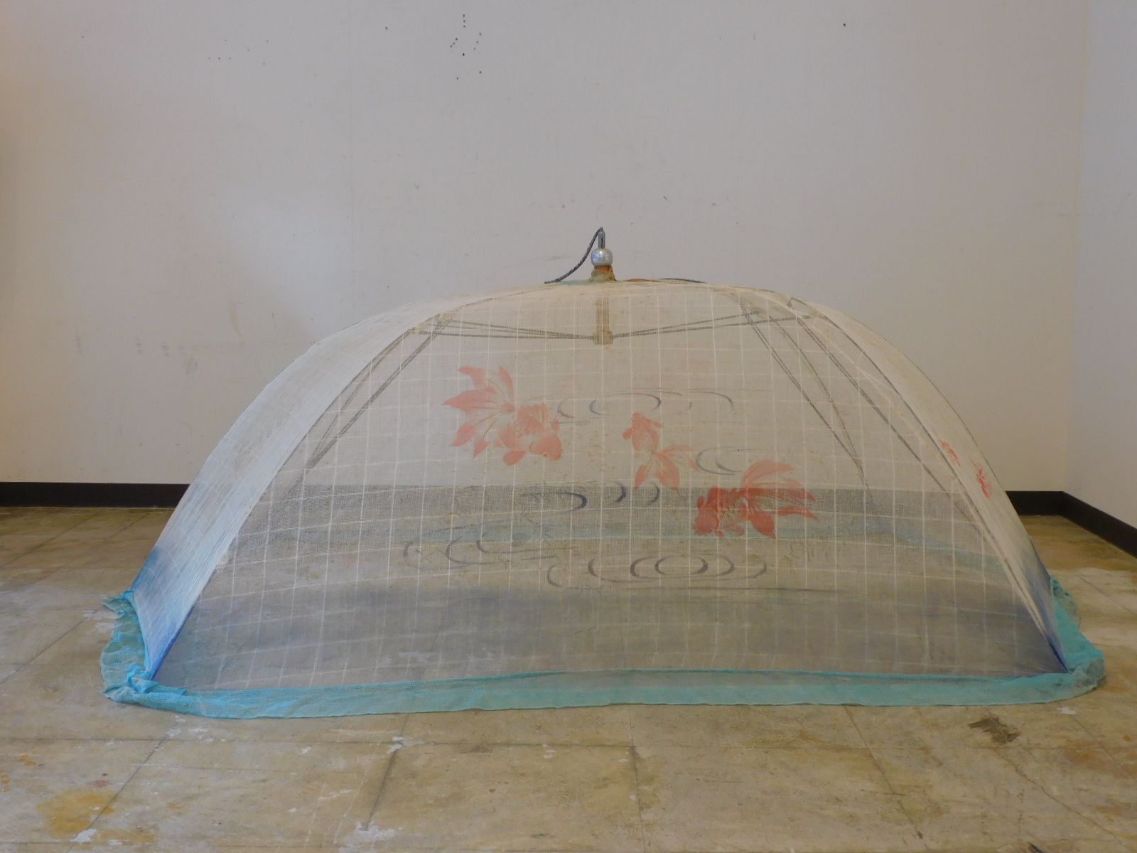 昭和レトロ 金魚柄 折りたたみの蚊帳 HK-a-05656 / 蚊帳 かや 古民家