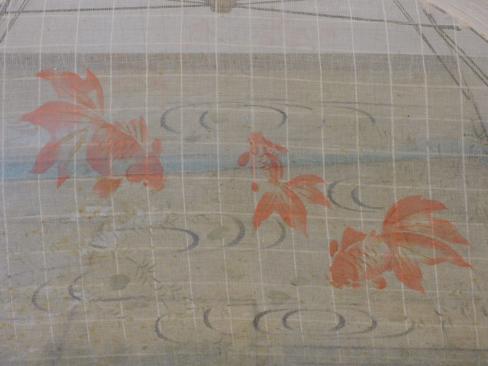 昭和レトロ 金魚柄 折りたたみの蚊帳 HK-a-05656 / 蚊帳 かや 古民家