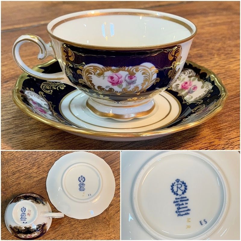 ドイツ製 ライヒェンバッハ Reichenbach 薔薇デミタスカップ＆ソーサー ドイツ製 ライヒェンバッハ Reichenbach デミタスカップ＆ソーサー
