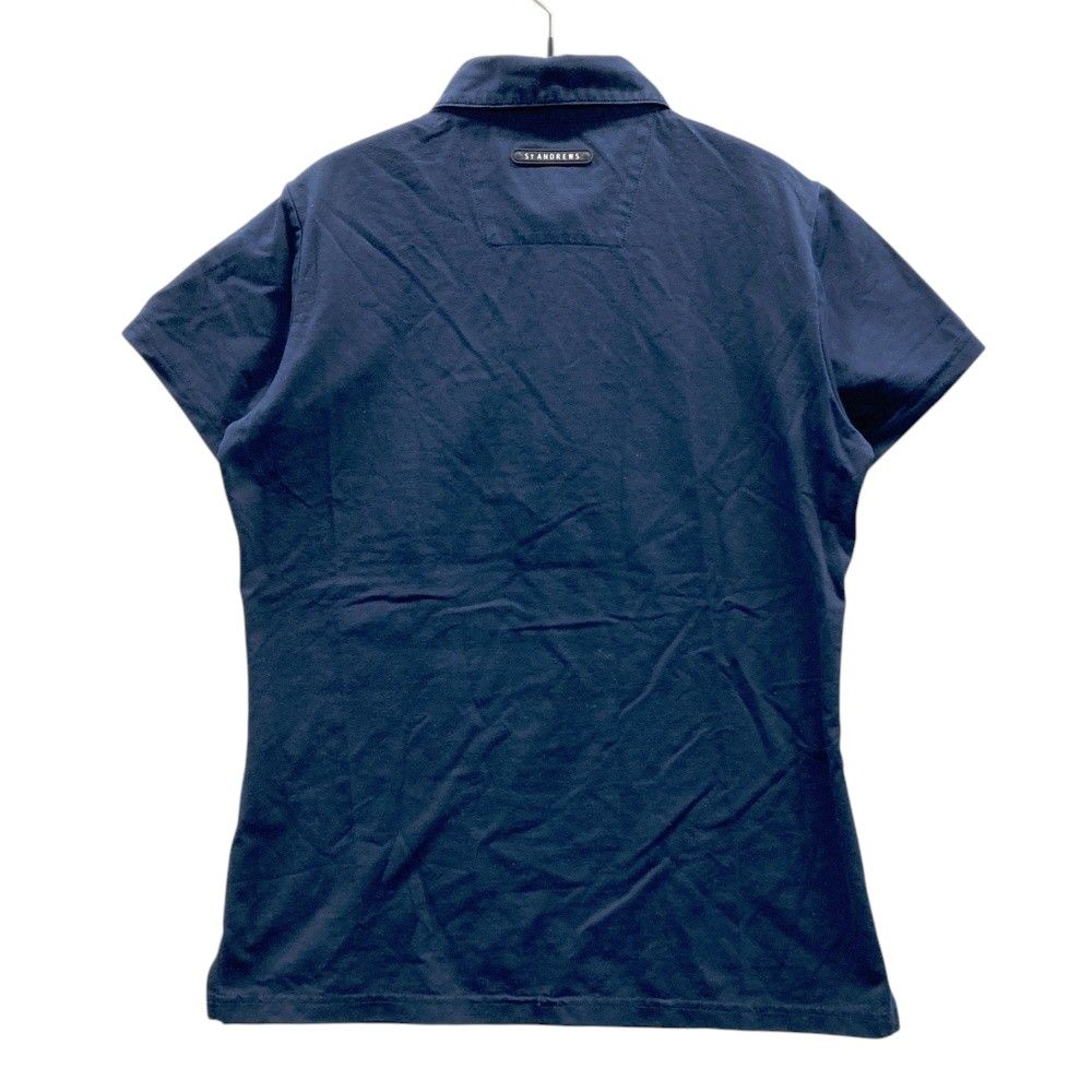 【美品】St ANDREWS セントアンドリュース 総柄半袖ポロシャツ ロゴ刺繍 サイズ：S ST ANDREWS セントアンドリュース 半袖ポロシャツ