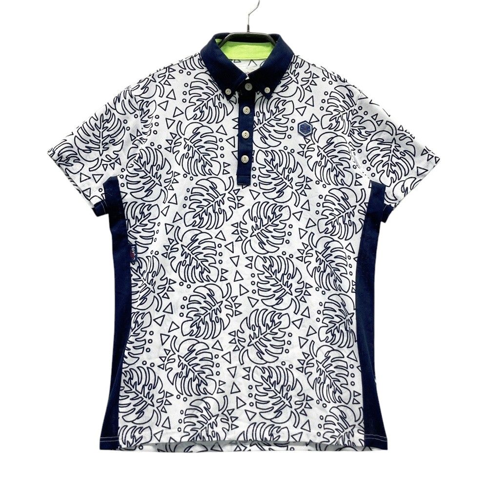 サイズ：02 TOVHO トヴホ  半袖ポロシャツ ボタニカル柄 ホワイト系 [240101529934] ゴルフウェア メンズ ストスト