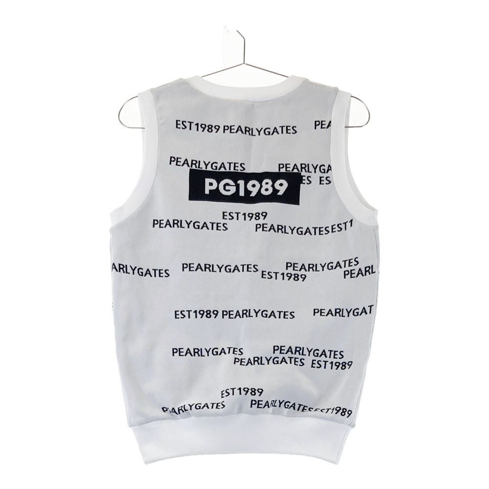 サイズ 0 PEARLY GATES パーリーゲイツ モデル リバーシブル Vネックベスト ロゴ 総柄 ホワイト系 240101547942 ゴルフウェア レディース ストスト