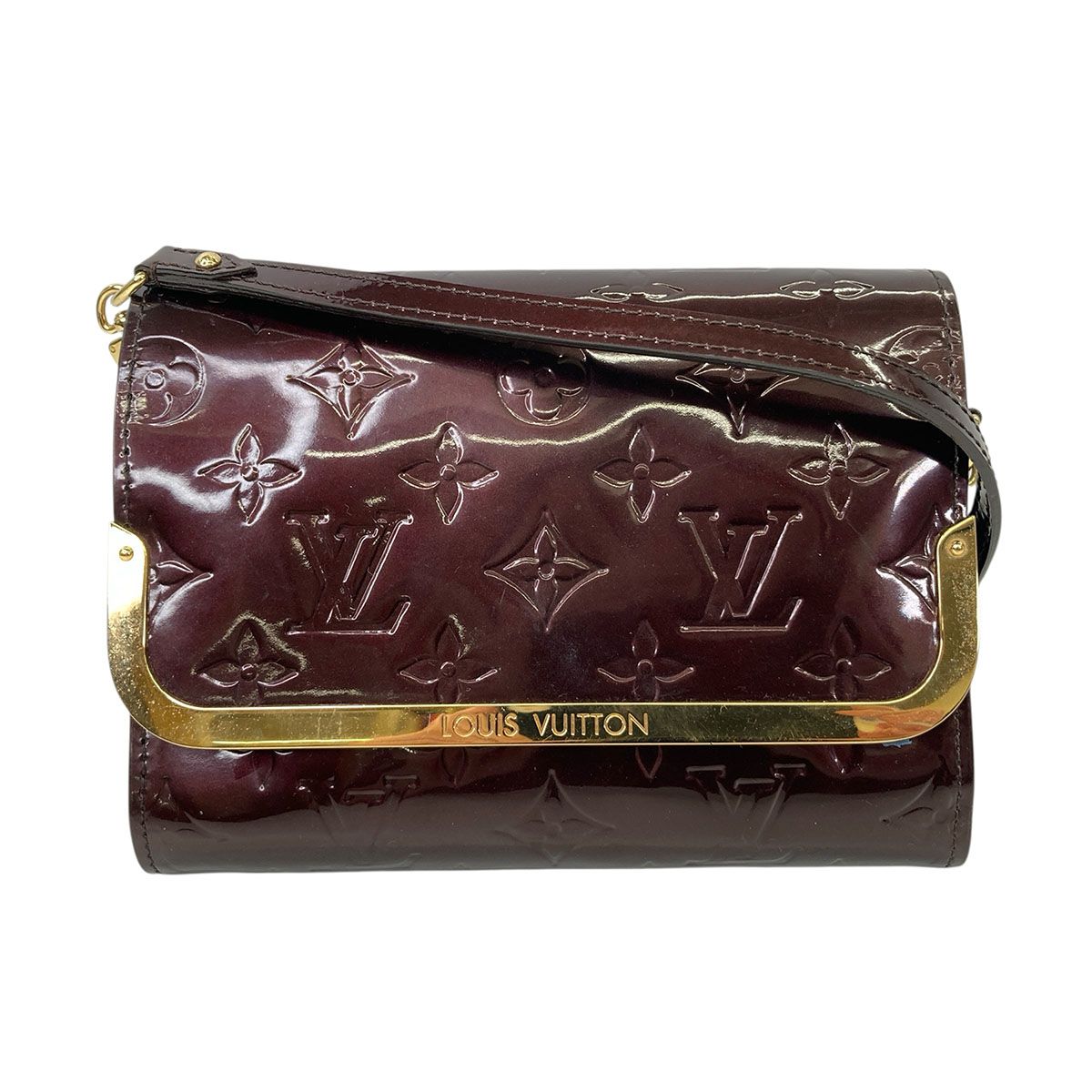 LOUIS VUITTON ルイヴィトン モノグラム ヴェルニ ロスモアPM ショルダーバッグ M91547 ブラウン レディース クラッチバッグ