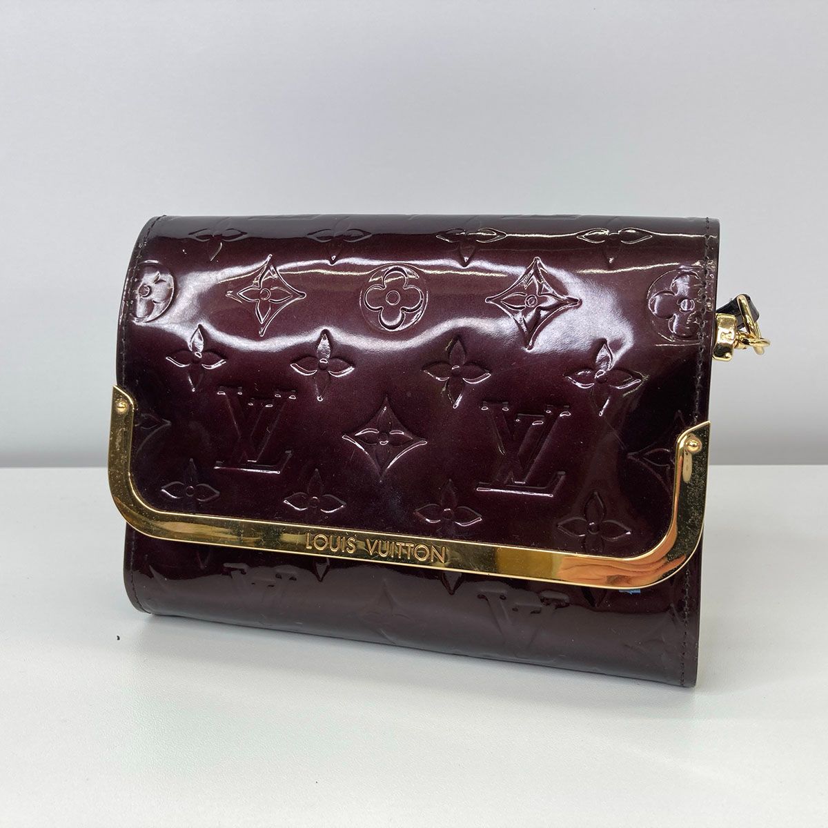 LOUIS VUITTON ルイヴィトン モノグラム ヴェルニ ロスモアPM ショルダーバッグ M91547 ブラウン レディース クラッチバッグ