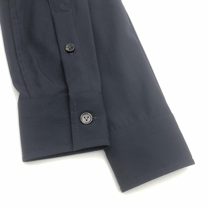 J5117 新品 ボッテガヴェネタ 24SS ウールシャツ ネイビー 46 J5117