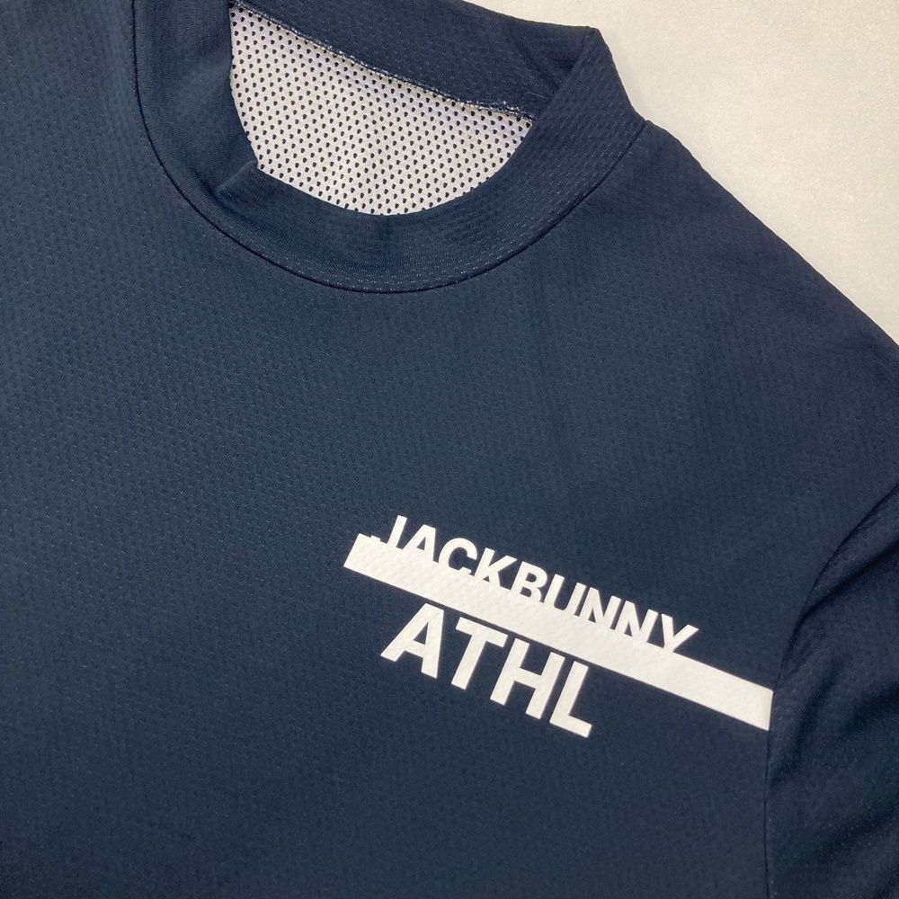 ハイネック半袖Tシャツ ネイビー系