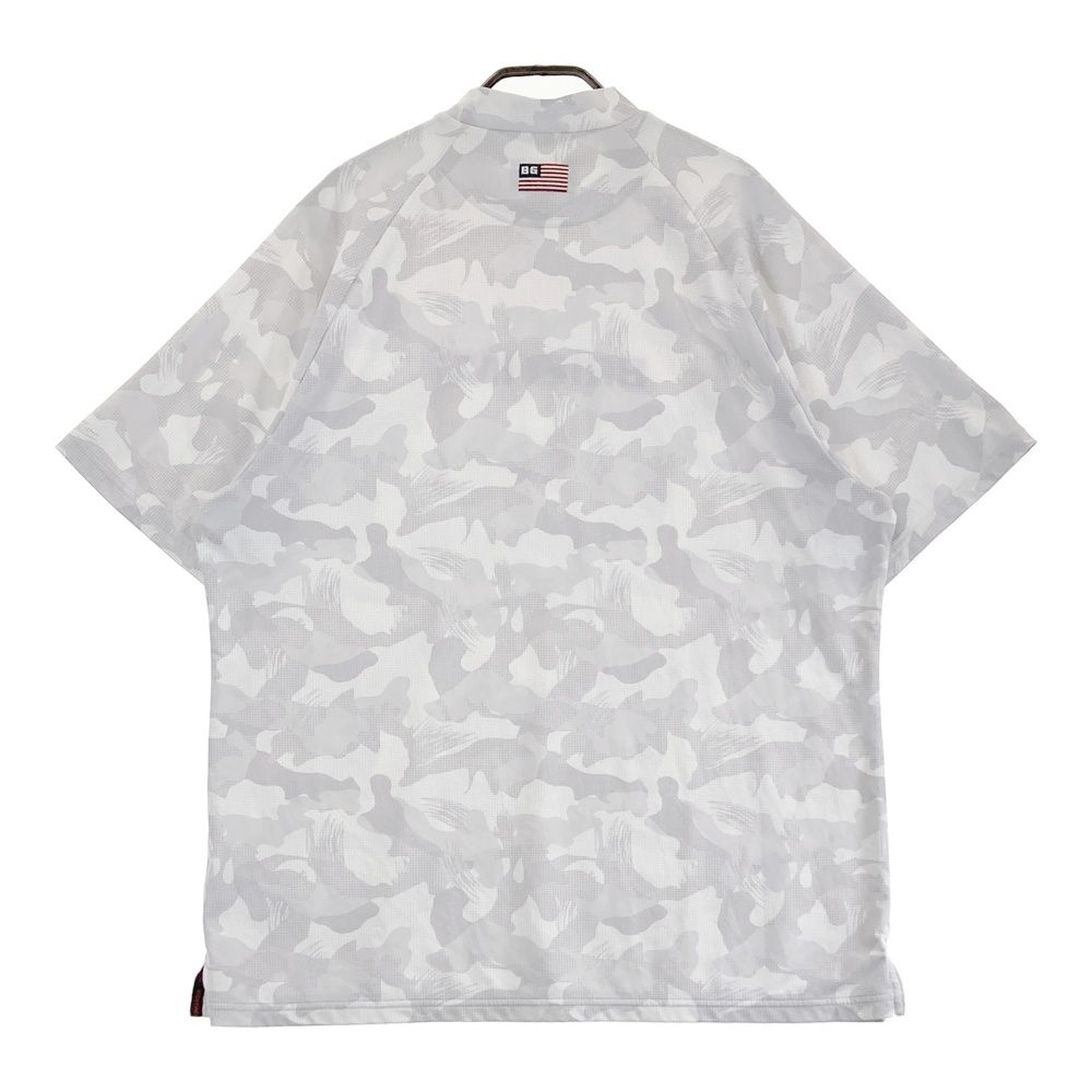 サイズ L BRIEFING GOLF ブリーフィング モックネック半袖Tシャツ カモフラ柄 グレー系 240101489005 ゴルフウェア メンズ ストスト