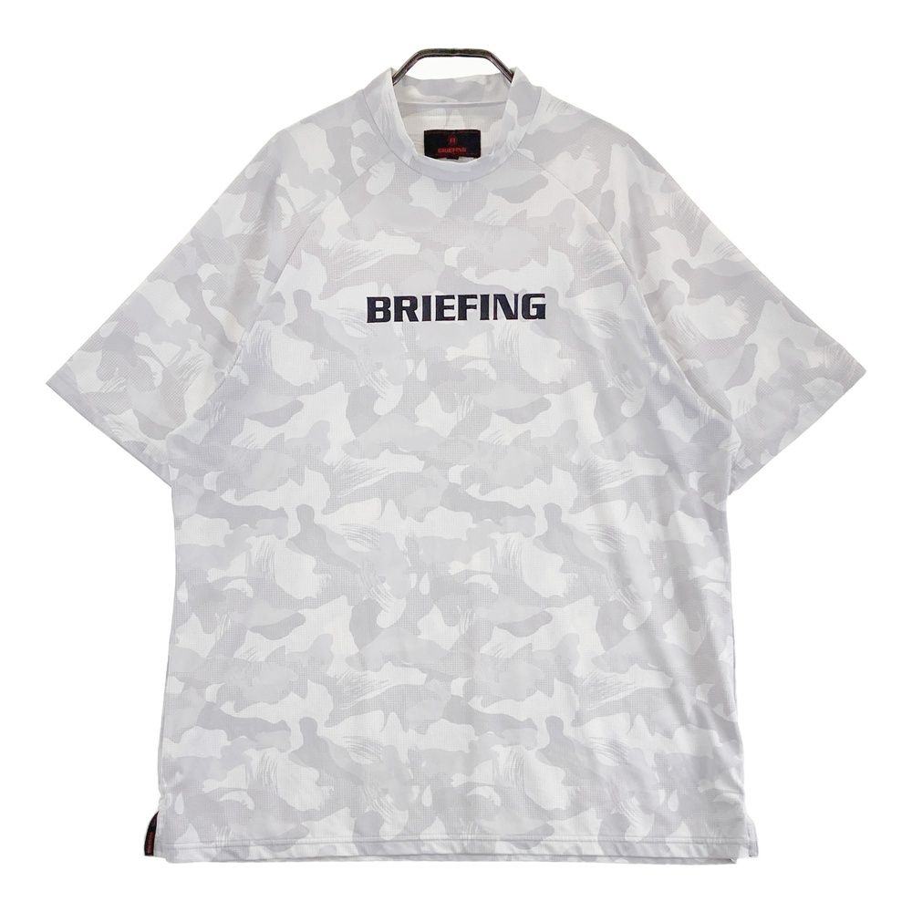 サイズ L BRIEFING GOLF ブリーフィング モックネック半袖Tシャツ カモフラ柄 グレー系 240101489005 ゴルフウェア メンズ ストスト