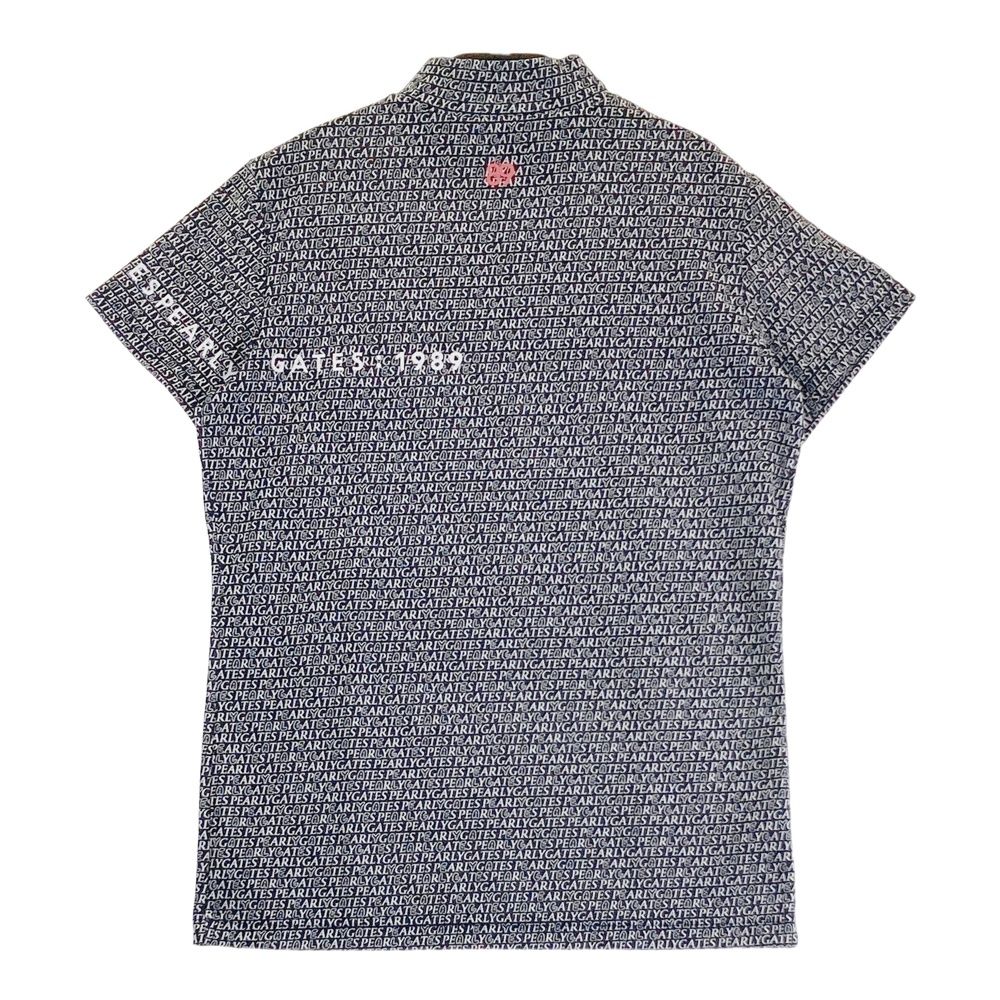 サイズ 2 PEARLY GATES パーリーゲイツ モデル ハイネック 半袖Tシャツ ロゴ総柄 ブラック系 240101498153 ゴルフウェア レディース ストスト