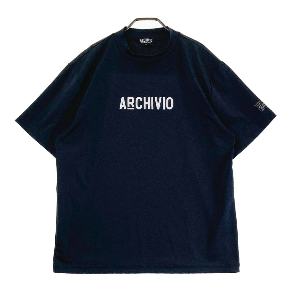 サイズ 50 ARCHIVIO アルチビオ A329822 モデル ハイネック 半袖Tシャツ ロゴ刺繍 ブラック系 240101501985 ゴルフウェア メンズ ストスト