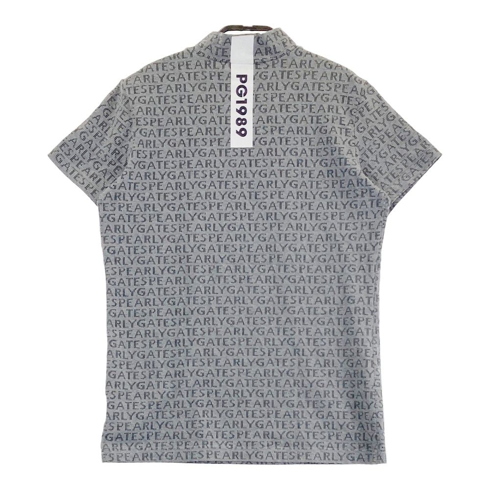 サイズ 1 PEARLY GATES パーリーゲイツ モデル ハイネック 半袖Tシャツ ロゴ 総柄 グレー系 240101503601 ゴルフウェア レディース ストスト