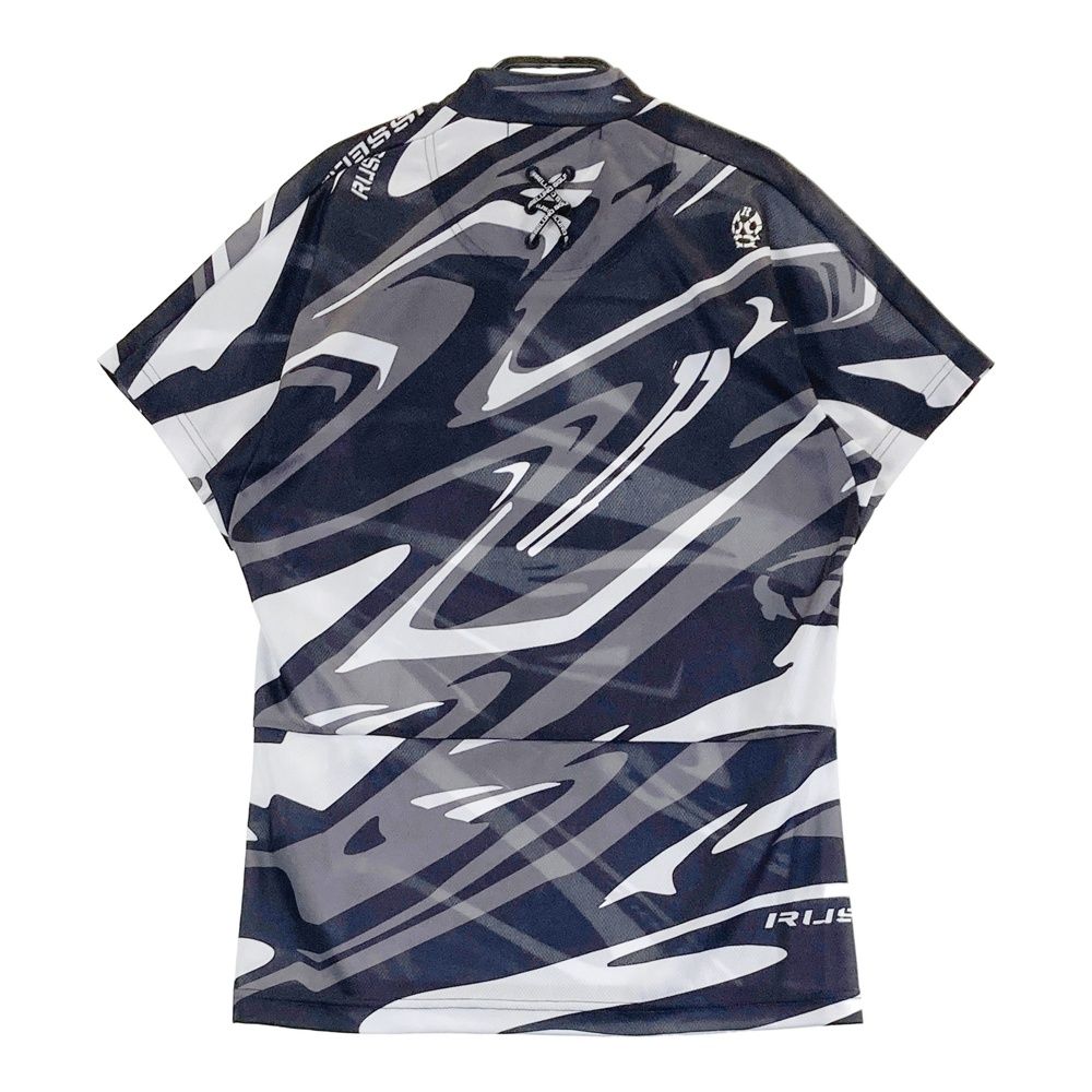 サイズ 2 RUSSELUNO ラッセルノ モデル ハイネック 半袖Tシャツ ルチャ 総柄 グレー系 240101504589 ゴルフウェア レディース ストスト
