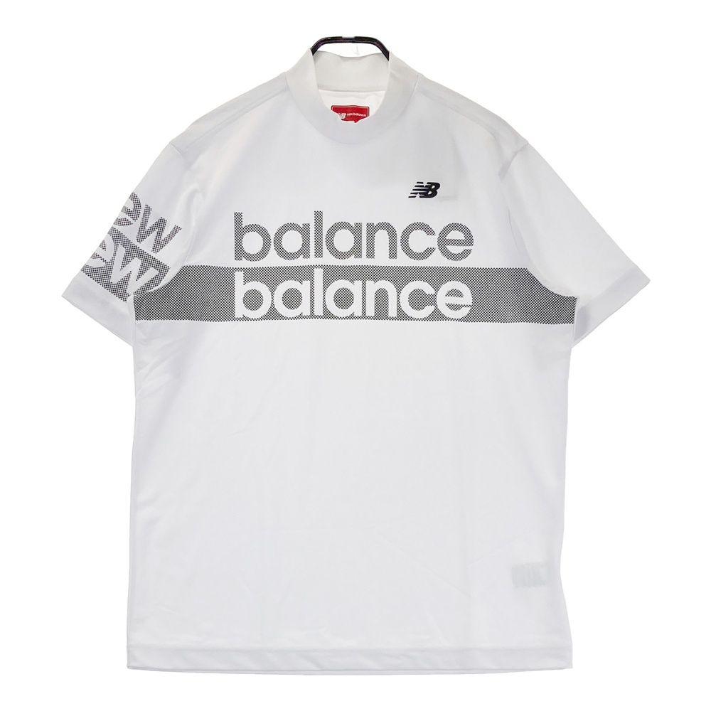 サイズ 7 NEW BALANCE GOLF ニューバランス モデル ハイネック半袖Tシャツ ロゴ柄 ホワイト系 240101536232 ゴルフウェア メンズ ストスト
