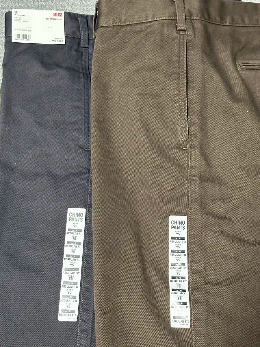 UNIQLO ユニクロ チノパンツ 95 ストレート ダークグレー ダークブラウン