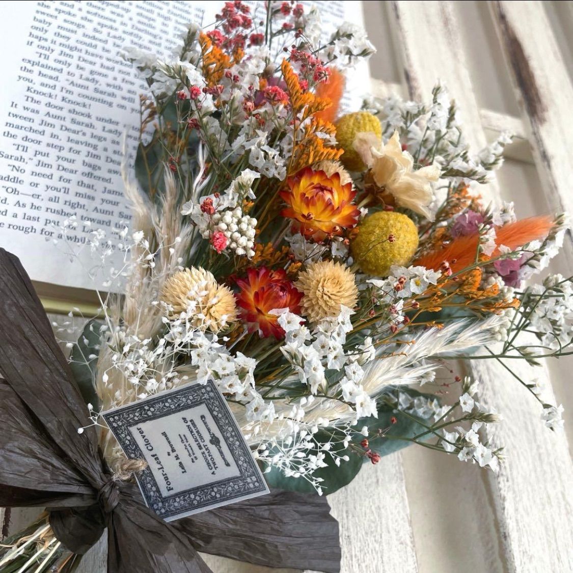 no.1607 プリザーブドフラワーu0026ドライフラワーのスワッグ ドライフラワー＆プリザーブドフラワー スワッグ - メルカリ