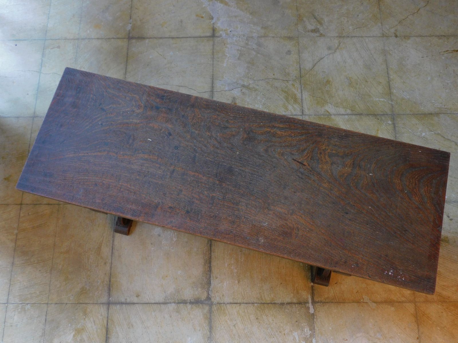 ケヤキ 玉杢 ふるい文机 HK-a-05663 欅 無垢材 古道具 アンティーク 寺子屋机 サイドテーブル 花台 展示台