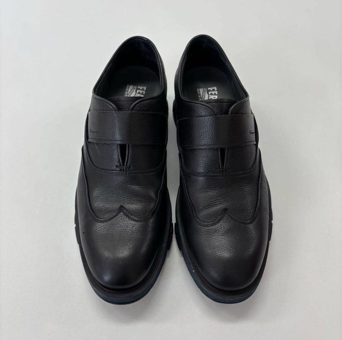 Salvatore Ferragamo サルヴァトーレフェラガモ シングル モンク ストラップ シューズ ブラック 系 サイズ 7 709-0080