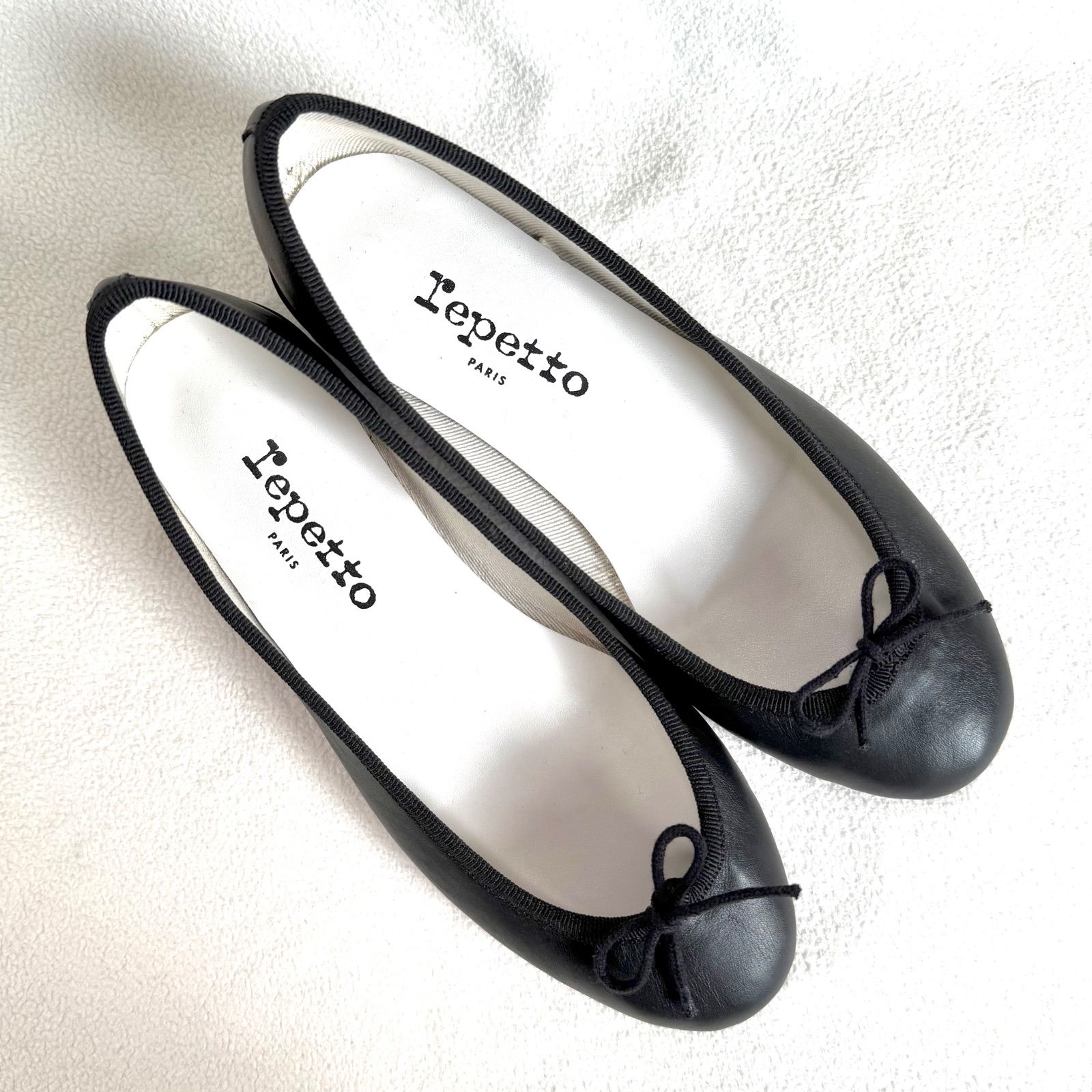 極美品✨レペット カミーユ バレエシューズ ブラック レザー リボン 35