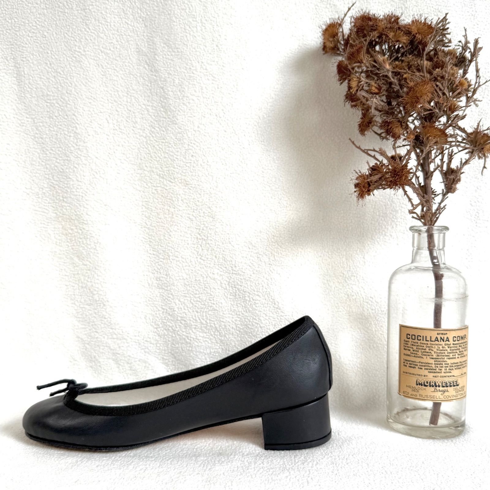 極美品✨レペット カミーユ バレエシューズ ブラック レザー リボン 35