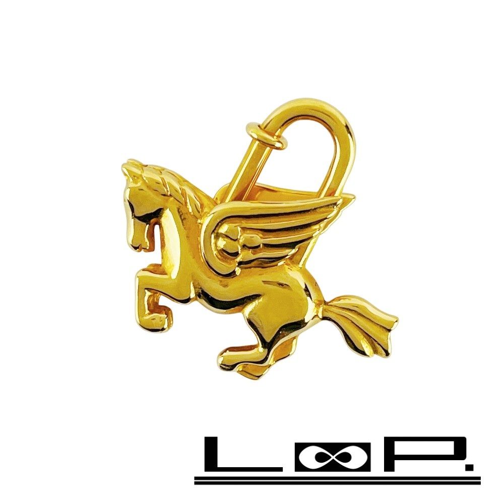 新同 エルメス カデナ ペガサス バッグ チャーム キーホルダー GP ゴールド 箱 462641 10