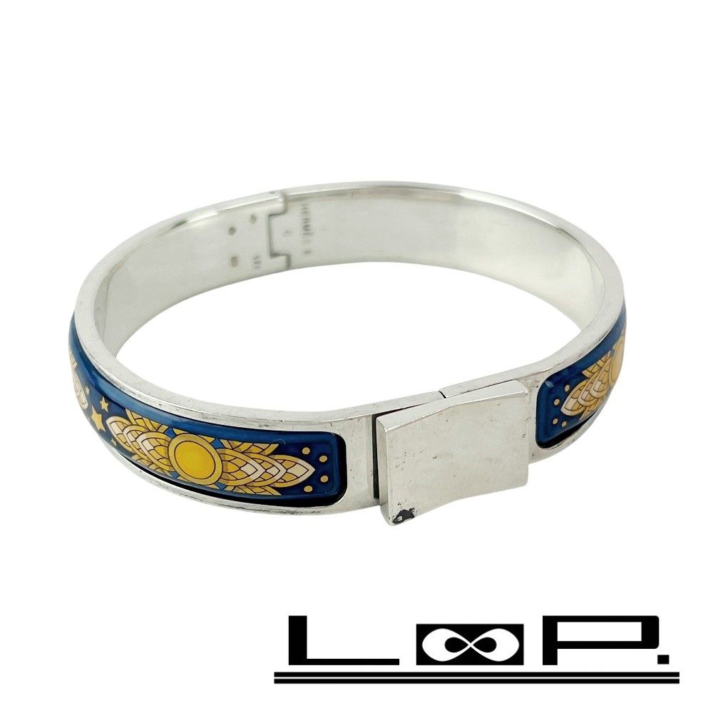 エルメス エマイユ バングル ブレスレット シルバー ブルー SV925 箱 459368 10