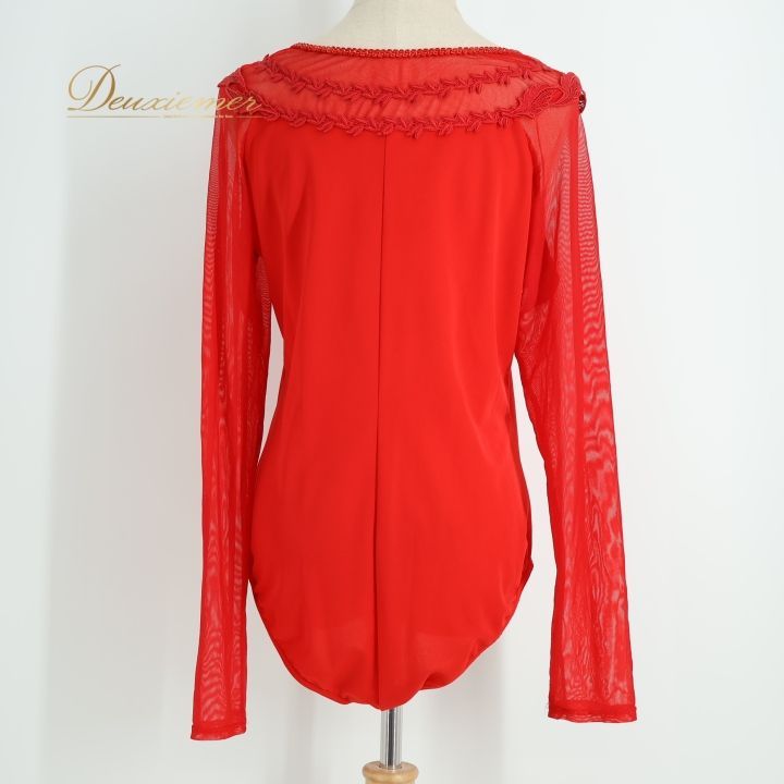 社交ダンス 衣装 レオタード チャコット Chacott レッド系 トップス 赤